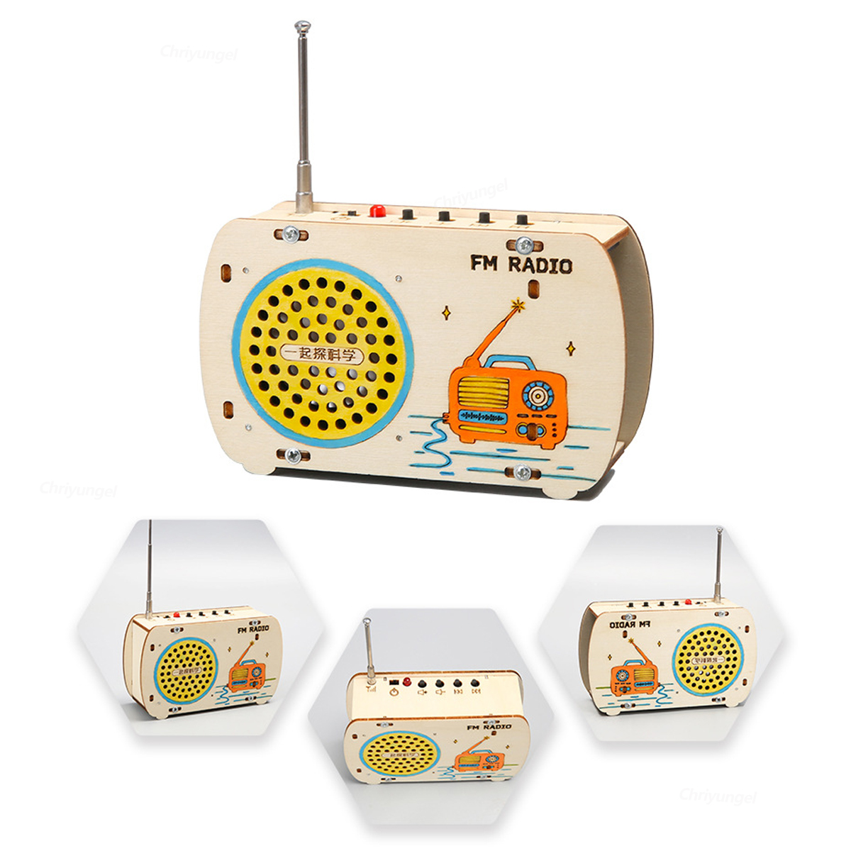 AliExpress DIY Wooden Radio Kit Retro FM Educational STEM Building Toy Science Experiment Kit 3D Puzzle Craft Birthday Gift for Kids Teens, view 5