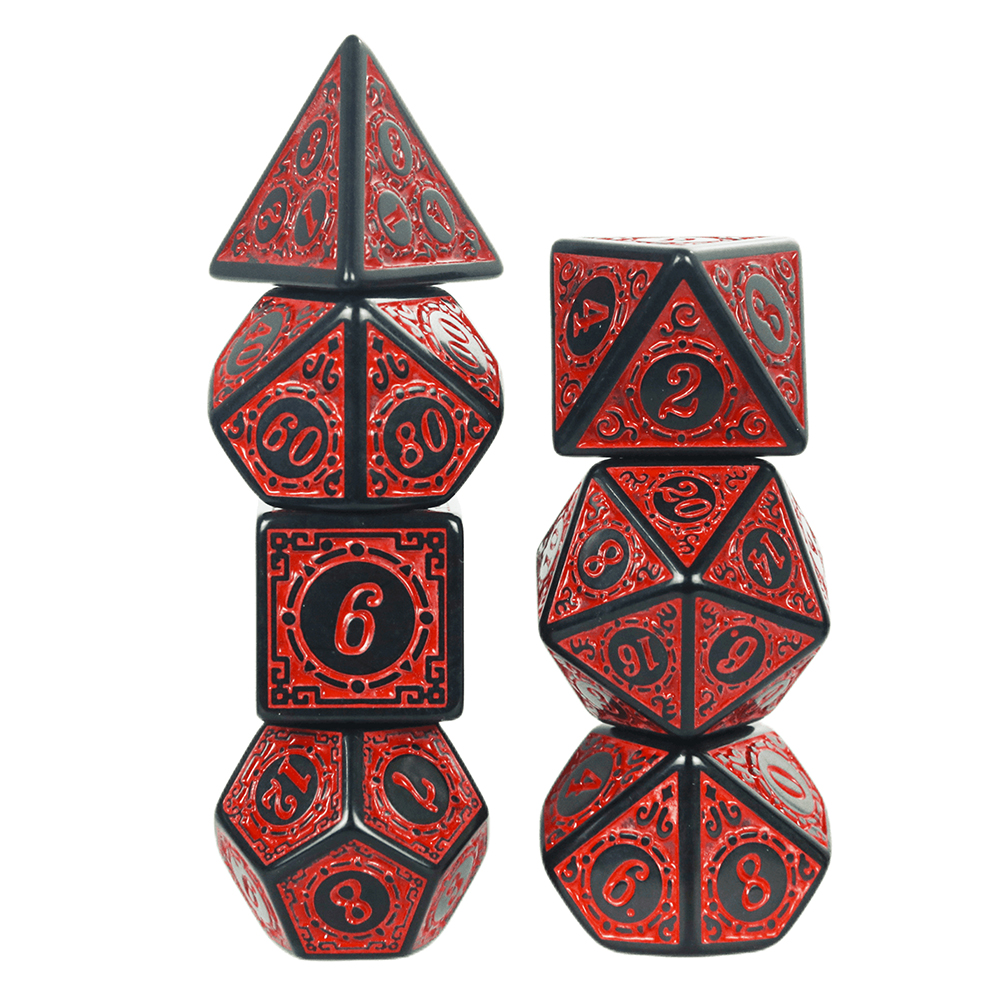 AliExpress DND Dice Set Polyhedral Dice High Quality Plastic Dice Set Unique Patterns Amazing Retro Font Styles For Role Playing Games, view 4