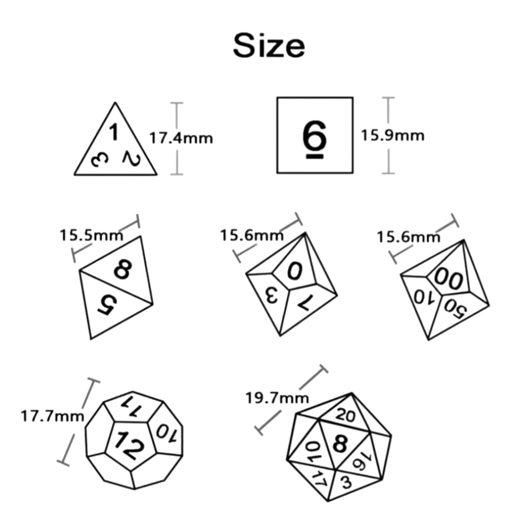AliExpress DND Dice Set Polyhedral Dice High Quality Plastic Dice Set Unique Patterns Amazing Retro Font Styles For Role Playing Games, view 6
