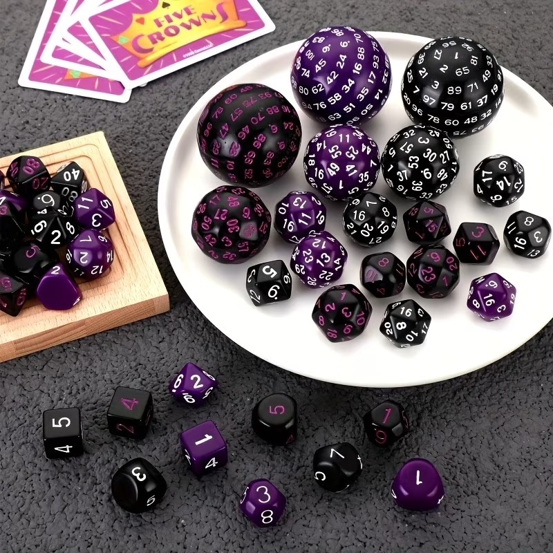 AliExpress DND Polyhedron D3-D100 Dice Set (15 Pieces) for Roleplaying Tabletop Game with Drawstring Pouch, view 4