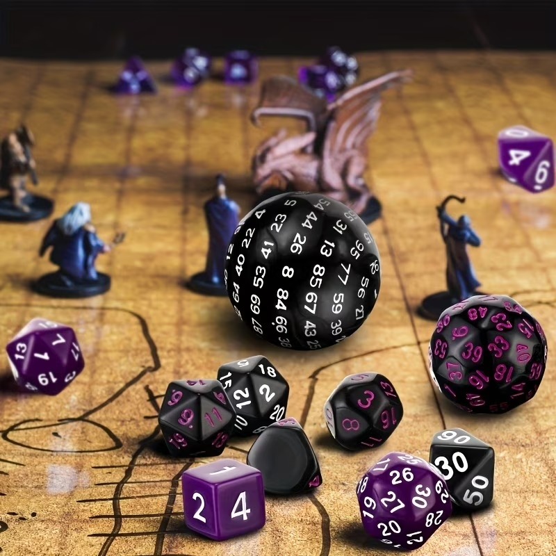 AliExpress DND Polyhedron D3-D100 Dice Set (15 Pieces) for Roleplaying Tabletop Game with Drawstring Pouch, view 3