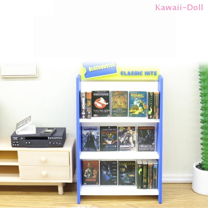 AliExpress [DO]1 Set 1/12 Dollhouse Retro Recorder Video Tape Shelf Model Miniature Living Scene Ornament Doll Toy Accessories[DO]