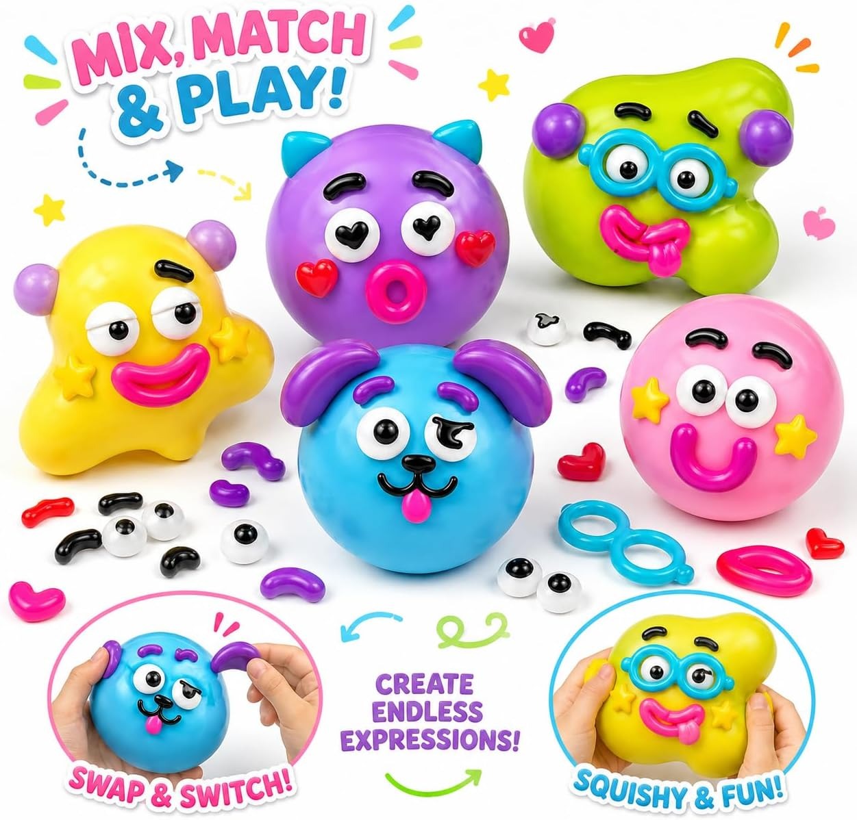 AliExpress Dog Face Swap Squishy Toy Soft Moldable Cute Slow Rise Squeeze Toy Relaxing Sensory Fidget for Adults Home Office Play Gift ﻿