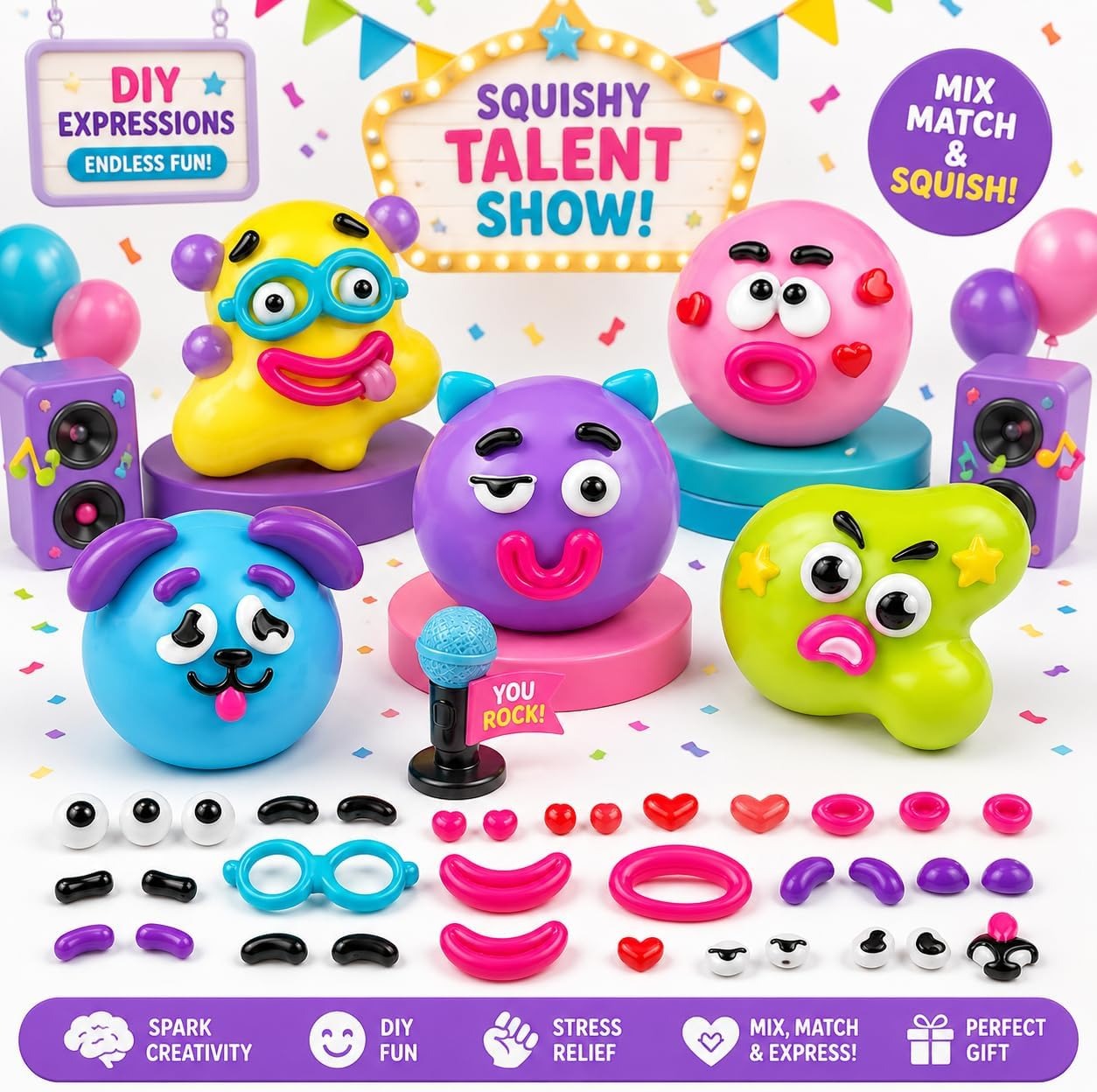 AliExpress Dog Face Swap Squishy Toy Soft Moldable Cute Slow Rise Squeeze Toy Relaxing Sensory Fidget for Adults Home Office Play Gift , view 6