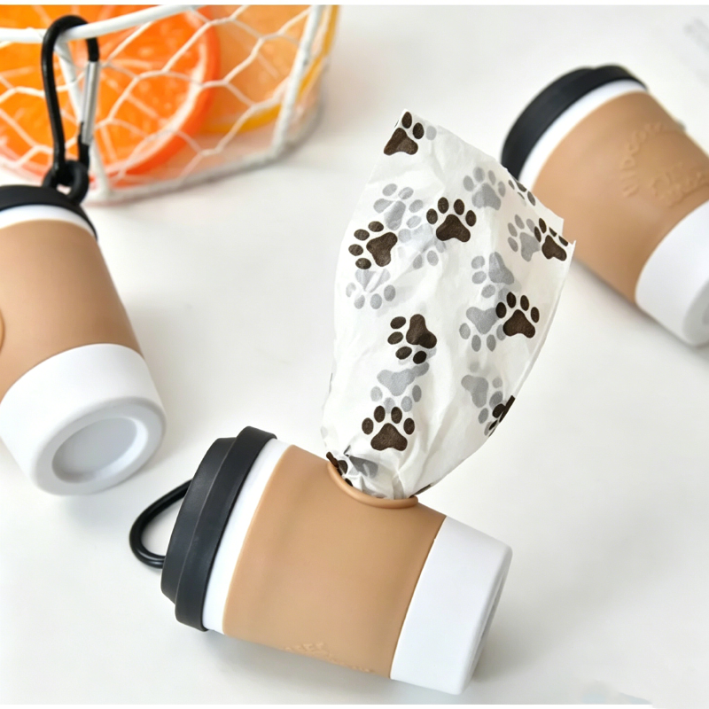 AliExpress Coffee Cup Dog Poop Bag Dispenser with Clip, view 2