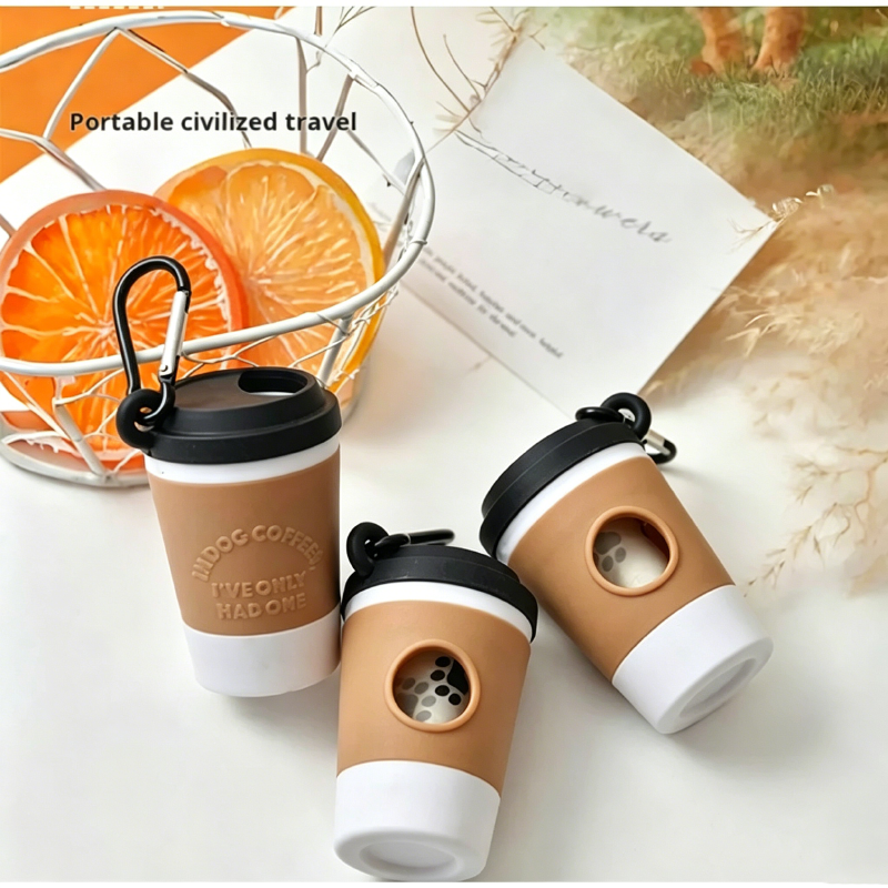 AliExpress Coffee Cup Dog Poop Bag Dispenser with Clip, view 3