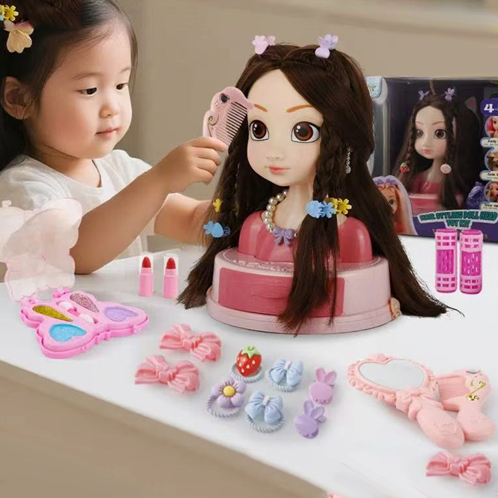AliExpress Doll Head for Hair Styling Makeup Play House Fashion Princess Dress Up Practice Hairpins Curling Iron DIY Tools for Kids Salon, view 2