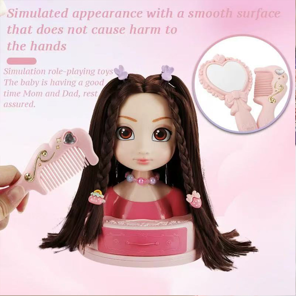 AliExpress Doll Head for Hair Styling Makeup Play House Fashion Princess Dress Up Practice Hairpins Curling Iron DIY Tools for Kids Salon, view 3