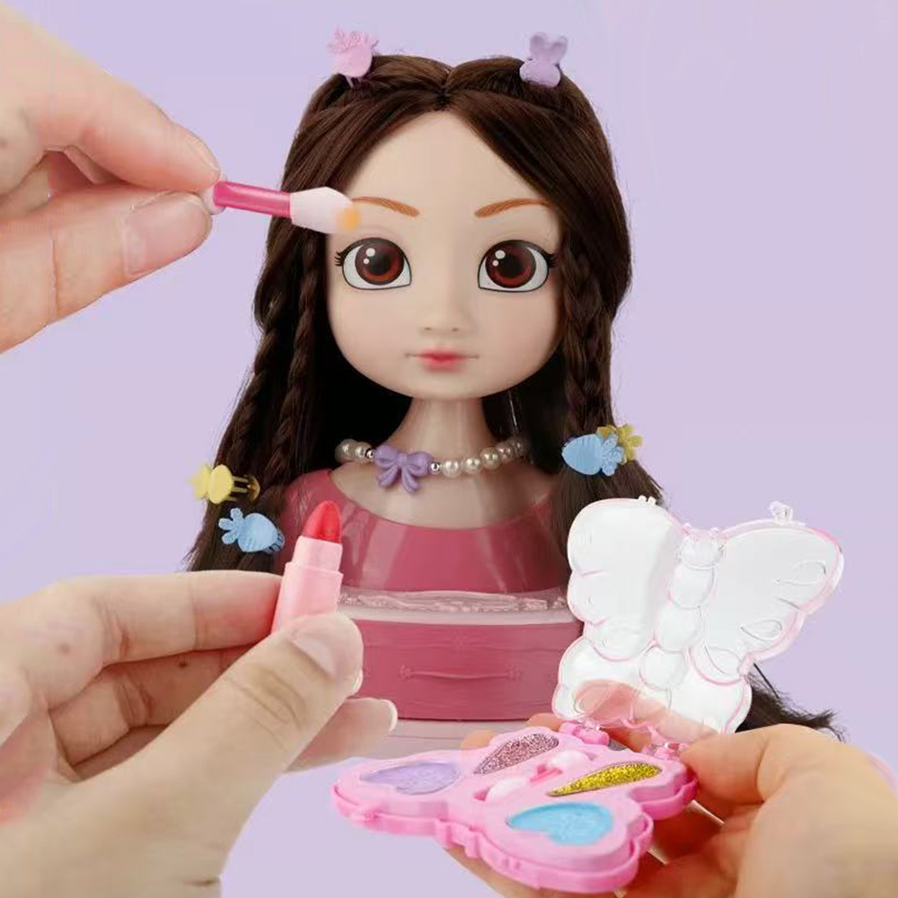 AliExpress Doll Head for Hair Styling Makeup Play House Fashion Princess Dress Up Practice Hairpins Curling Iron DIY Tools for Kids Salon, view 4
