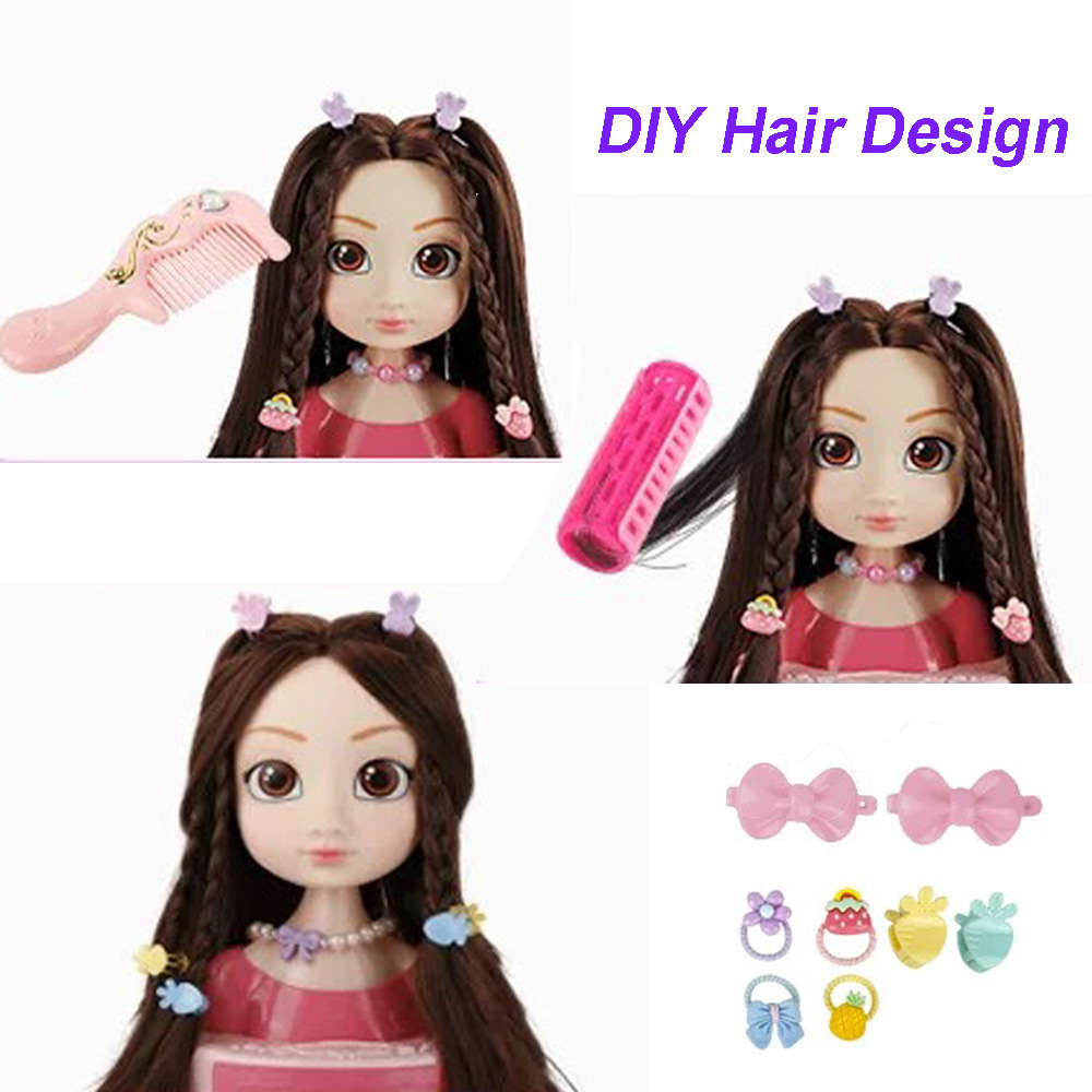 AliExpress Doll Head for Hair Styling Makeup Play House Fashion Princess Dress Up Practice Hairpins Curling Iron DIY Tools for Kids Salon, view 5