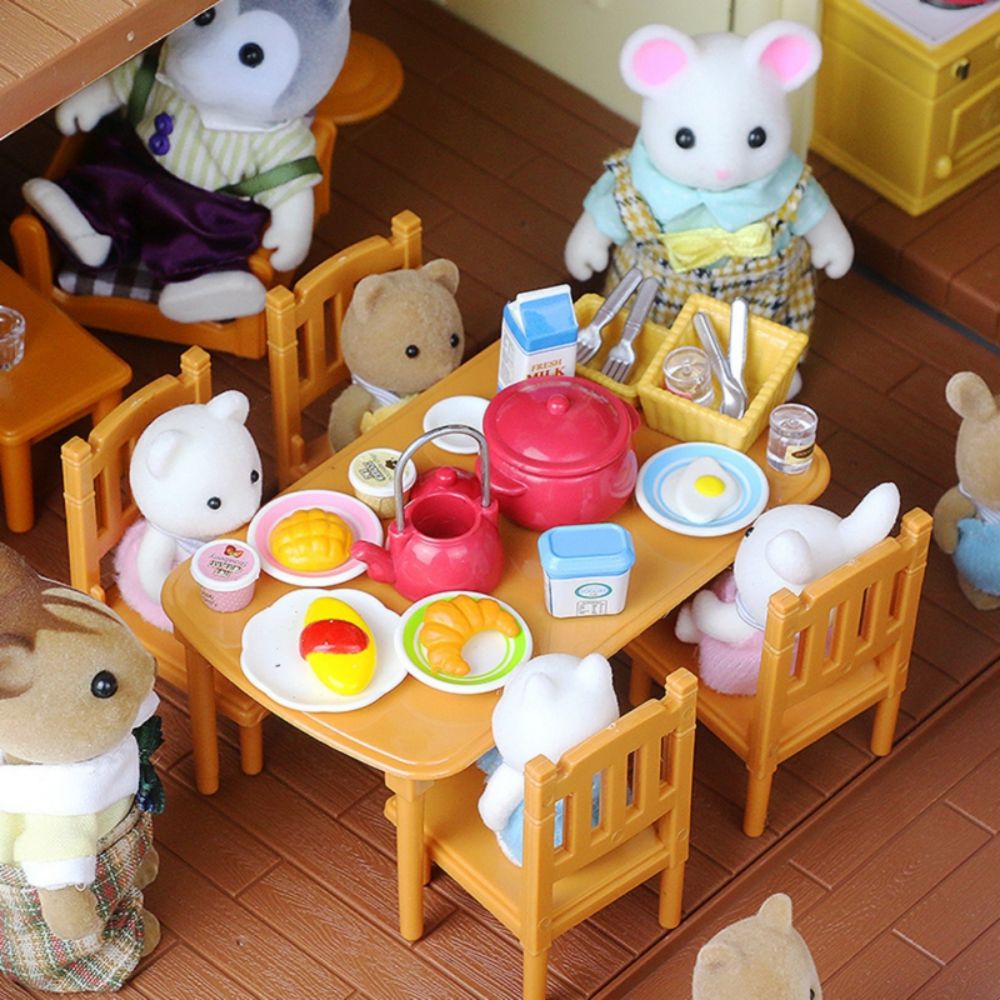 AliExpress Dollhouse Miniature Accessories 1/12 Forest Family Home Furniture Collection Set Kitchen Cooking Pots For Children Girls Gift, view 6