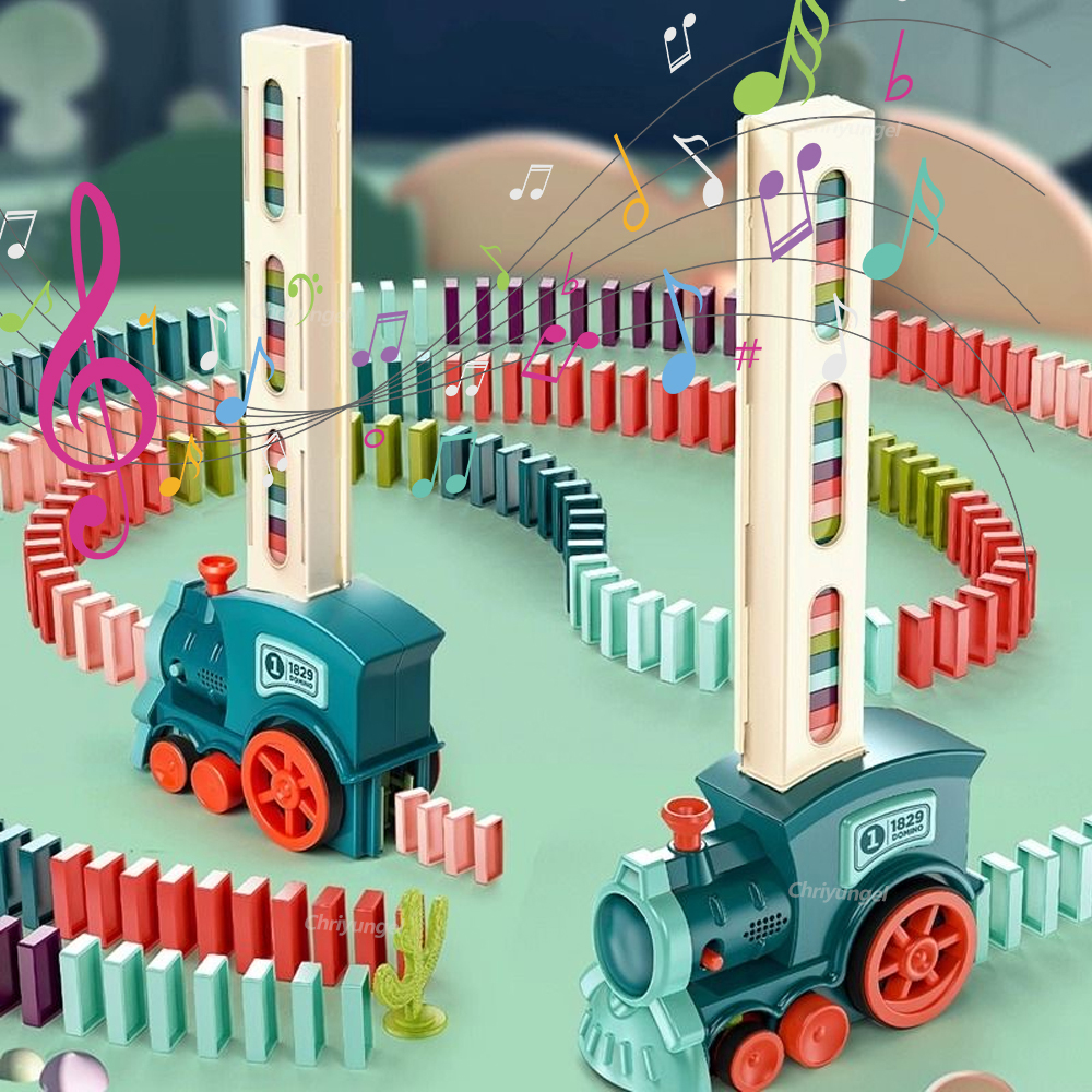 AliExpress Domino Train for kids Automatic Laying Electric Car Colorful Dominoes Set Brick Blocks Kits Games Educational Toys Girl Boy Gift, view 3
