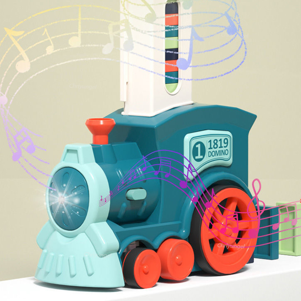 AliExpress Domino Train for kids Automatic Laying Electric Car Colorful Dominoes Set Brick Blocks Kits Games Educational Toys Girl Boy Gift, view 4