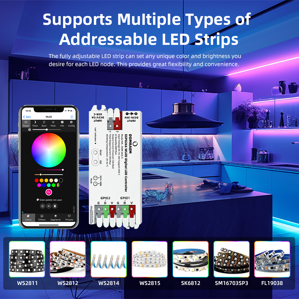 AliExpress DOMRAEM ESP8266 WLED USB-C LED Controller, view 2