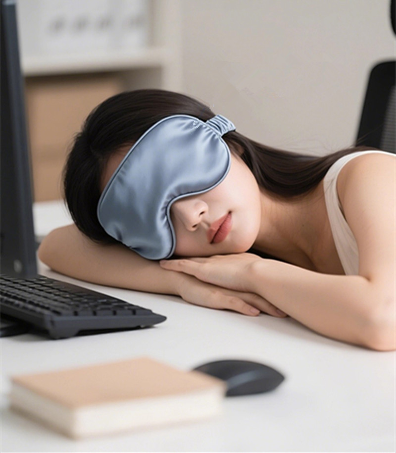 AliExpress Double-Sided Silk Sleeping Eyeshade Light Blocking Breathable Travel Sleep Eye Mask Shields Protective Safety Goggle Eye Wear, view 3