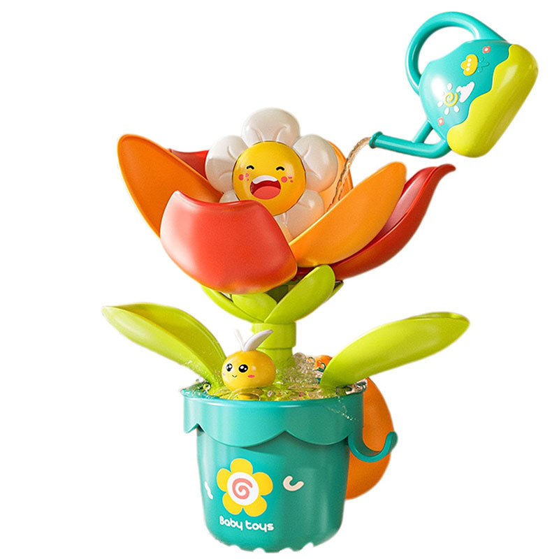 AliExpress Duck/Flower Shape Baby Bath Toy Play Water in Lion Waterwheel Children Fun in Shower Bathtub with Suction Cup in Kid Gift, view 5