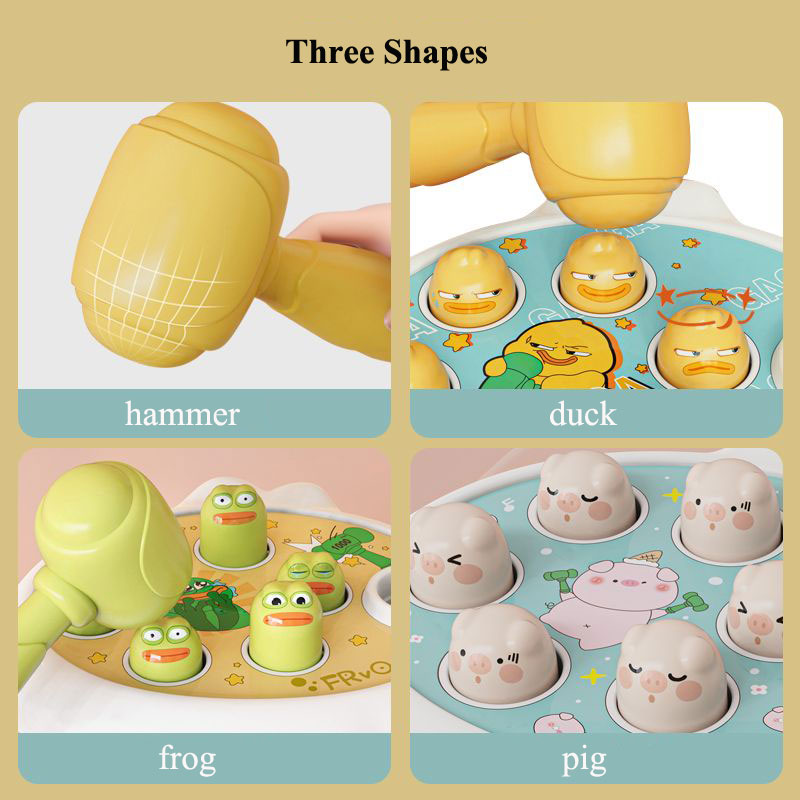 AliExpress Duck/Frog/Pig Baby Toy Montessori Learning Game Educational Puzzle Gift for 12 24 Months Toddler Boy/Girl with Hammer, view 2