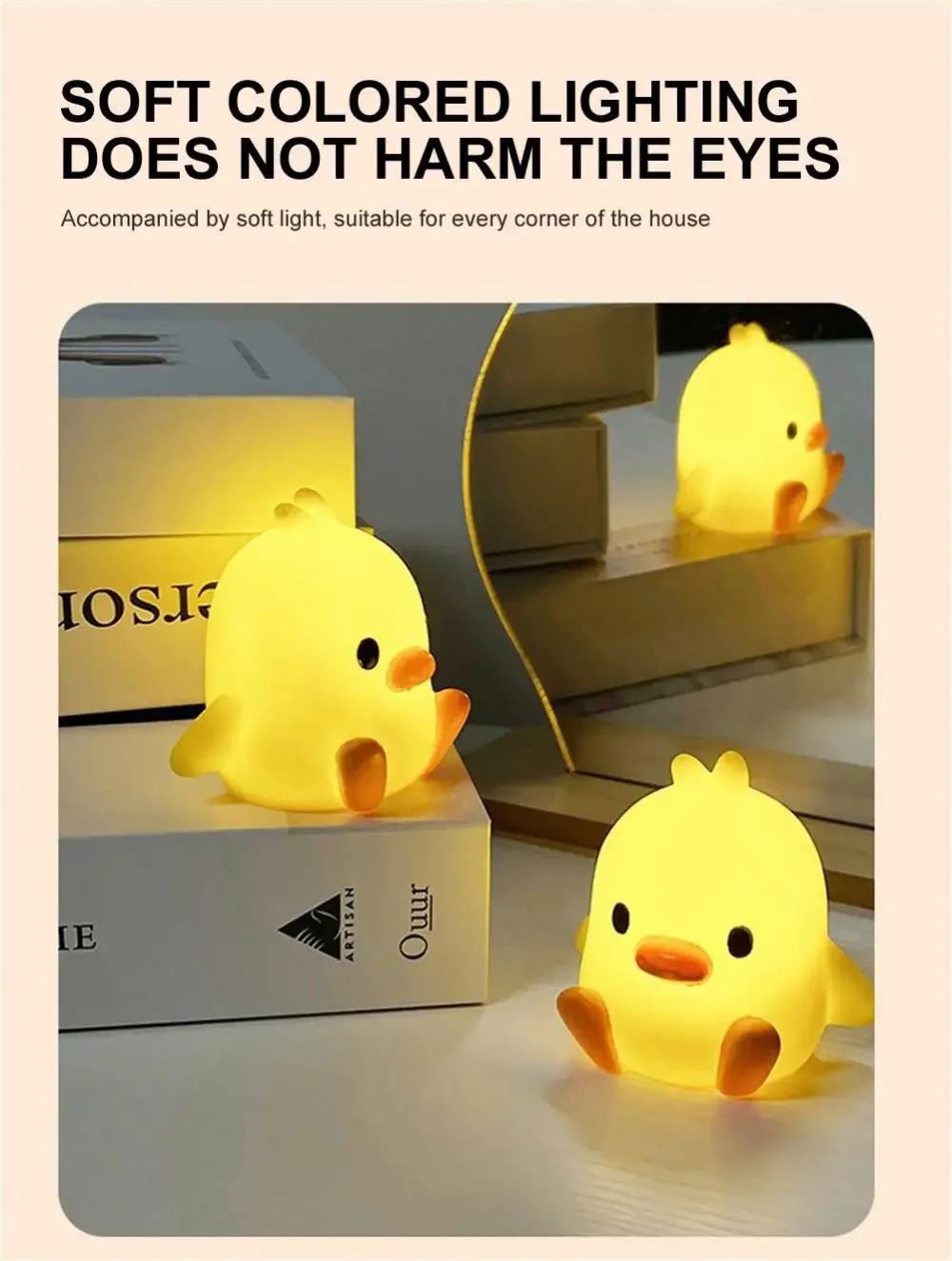 AliExpress Duck Night Light Bedroom Decoration Cute Cartoon Animal Night Light Christmas Gifts For Kids Room Bedside Sleeping Lamp, view 4