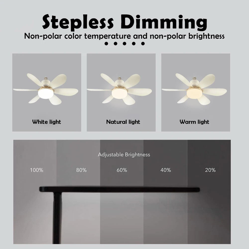 AliExpress Small LED Ceiling Fan Light with Remote, view 3