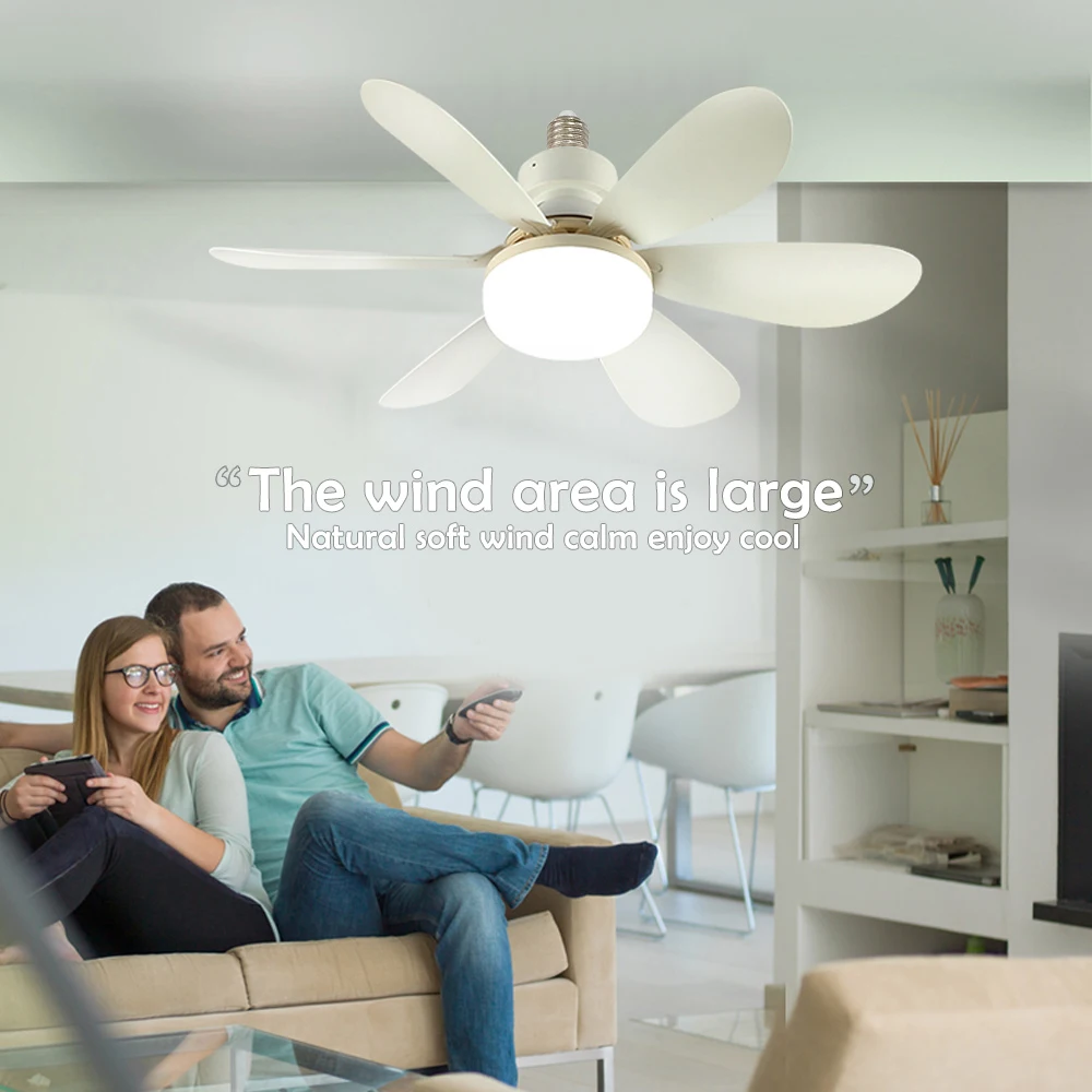 AliExpress Small LED Ceiling Fan Light with Remote, view 5