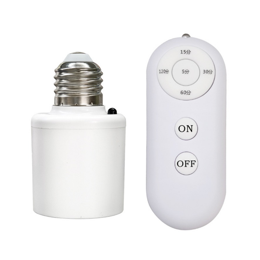 AliExpress E27 60W Wireless Remote Control Smart Timer Switch Lamp Holder 110V 220V House Multi Light Switch Baby Room Bedroom Timer Switch, view 6