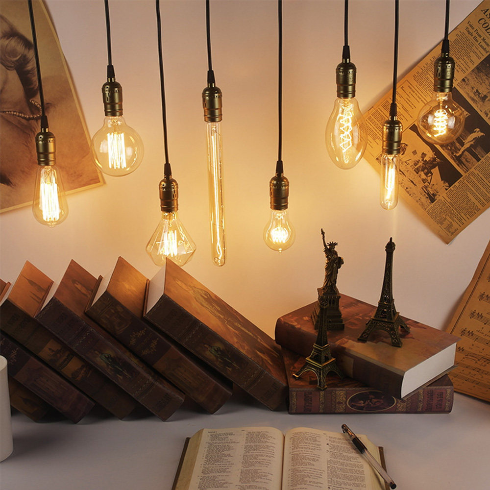 AliExpress E27 Retro Edison Bulb 220V 40W ST64 G80 G95 G125 Ampoule Vintage Edison Bulb Incandescent Lamp Home Decor Filament Light Bulb, view 5