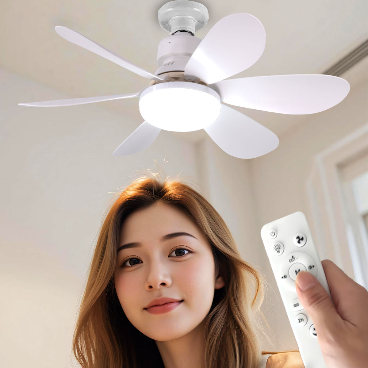 AliExpress E27 with Remote LED 30W 40W Ceiling Fan Light Dimming Function Suitable for Living Room Study and Home Use 85-265V