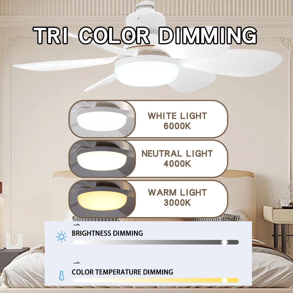 AliExpress E27 with Remote LED 30W 40W Ceiling Fan Light Dimming Function Suitable for Living Room Study and Home Use 85-265V, view 3
