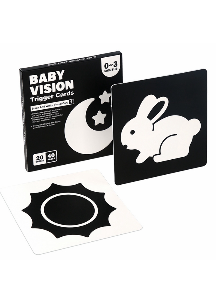 AliExpress Early Education Toys For Baby Montessori Black White Flash Cards High Contrast Visual Stimulation Cards Baby Montessori Toys, view 5