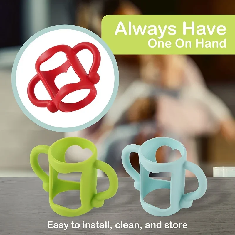 AliExpress Easy Grip Handle, Can Accommodate Most Bottles - BPA-free Soft Silicone ,Silicone Bottle Handle For Narrow Baby Bottles, view 5