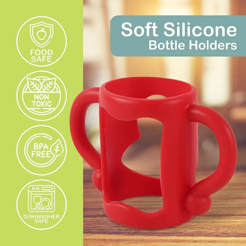 AliExpress Easy Grip Handle, Can Accommodate Most Bottles - BPA-free Soft Silicone ,Silicone Bottle Handle For Narrow Baby Bottles, view 6