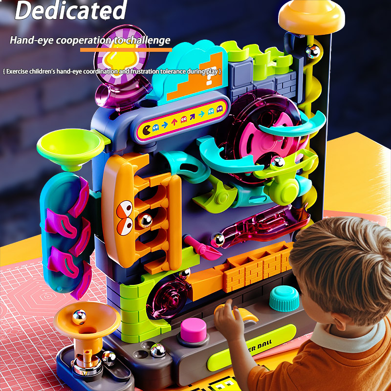 AliExpress Educational Montessori Toy Multi-Layer Track Adventure Game Rail Rolling Ball Model Interactive Brain for Children Kids