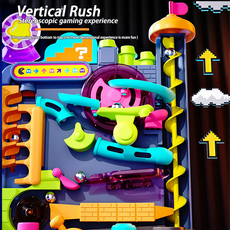 AliExpress Educational Montessori Toy Multi-Layer Track Adventure Game Rail Rolling Ball Model Interactive Brain for Children Kids, view 2