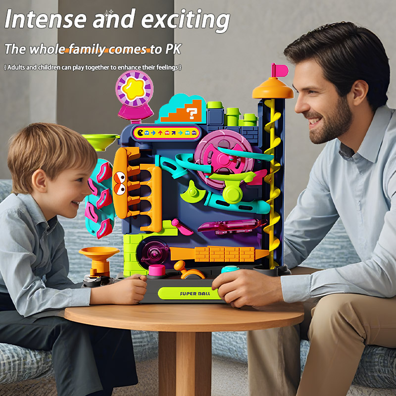 AliExpress Educational Montessori Toy Multi-Layer Track Adventure Game Rail Rolling Ball Model Interactive Brain for Children Kids, view 3