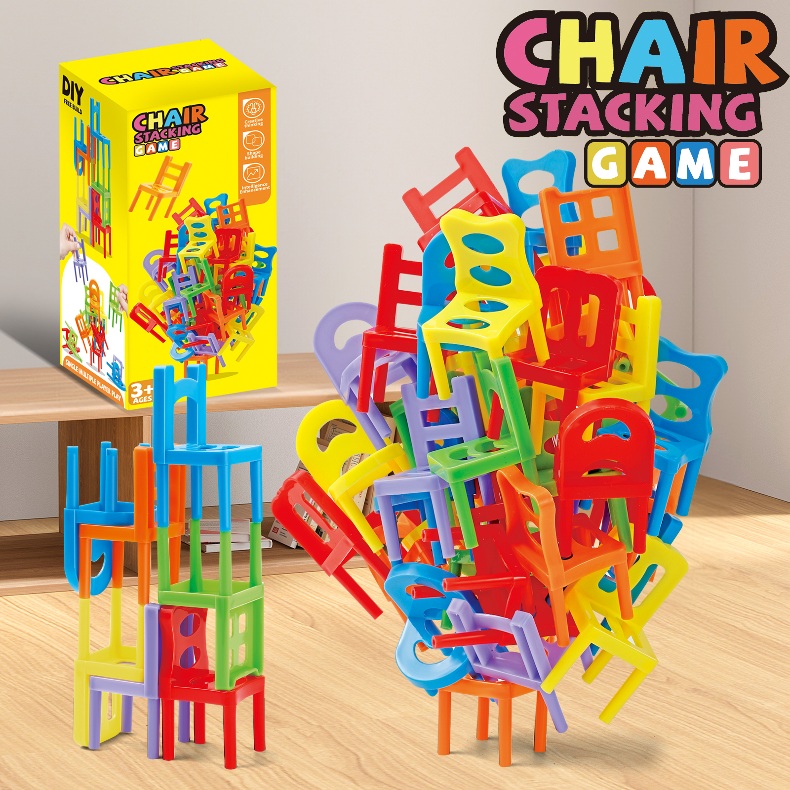 AliExpress Educational Toys,Chair Stacking Toy Set,Building Blocks Stacking Chairs,Random Colors/Styles,Parent-Child Gathering Interactive