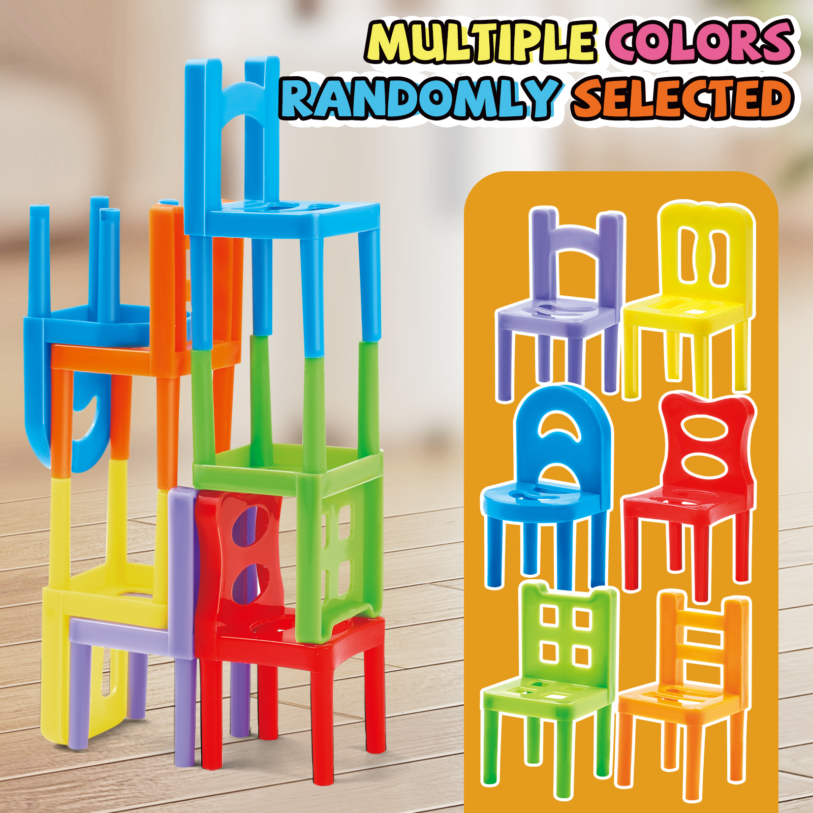 AliExpress Educational Toys,Chair Stacking Toy Set,Building Blocks Stacking Chairs,Random Colors/Styles,Parent-Child Gathering Interactive, view 5