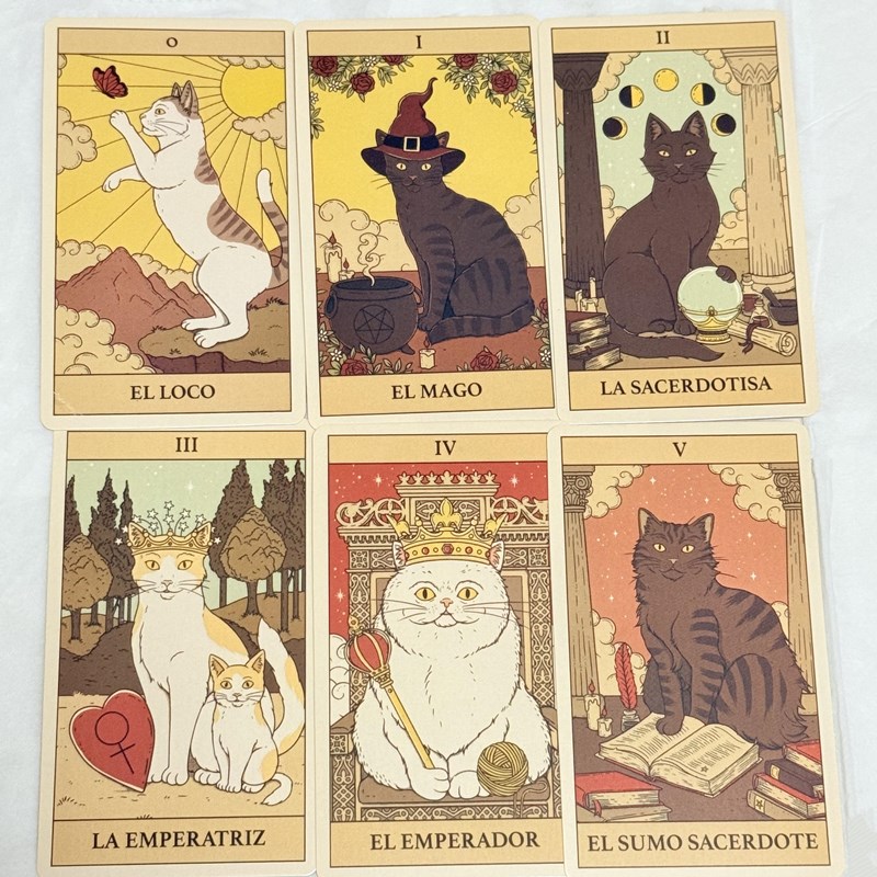 AliExpress El Tarot De Los Gatos Cards 78 cartas del tarot Spanish Edition Cats Rule Earth Divination Deck Borad Playing Games, view 2