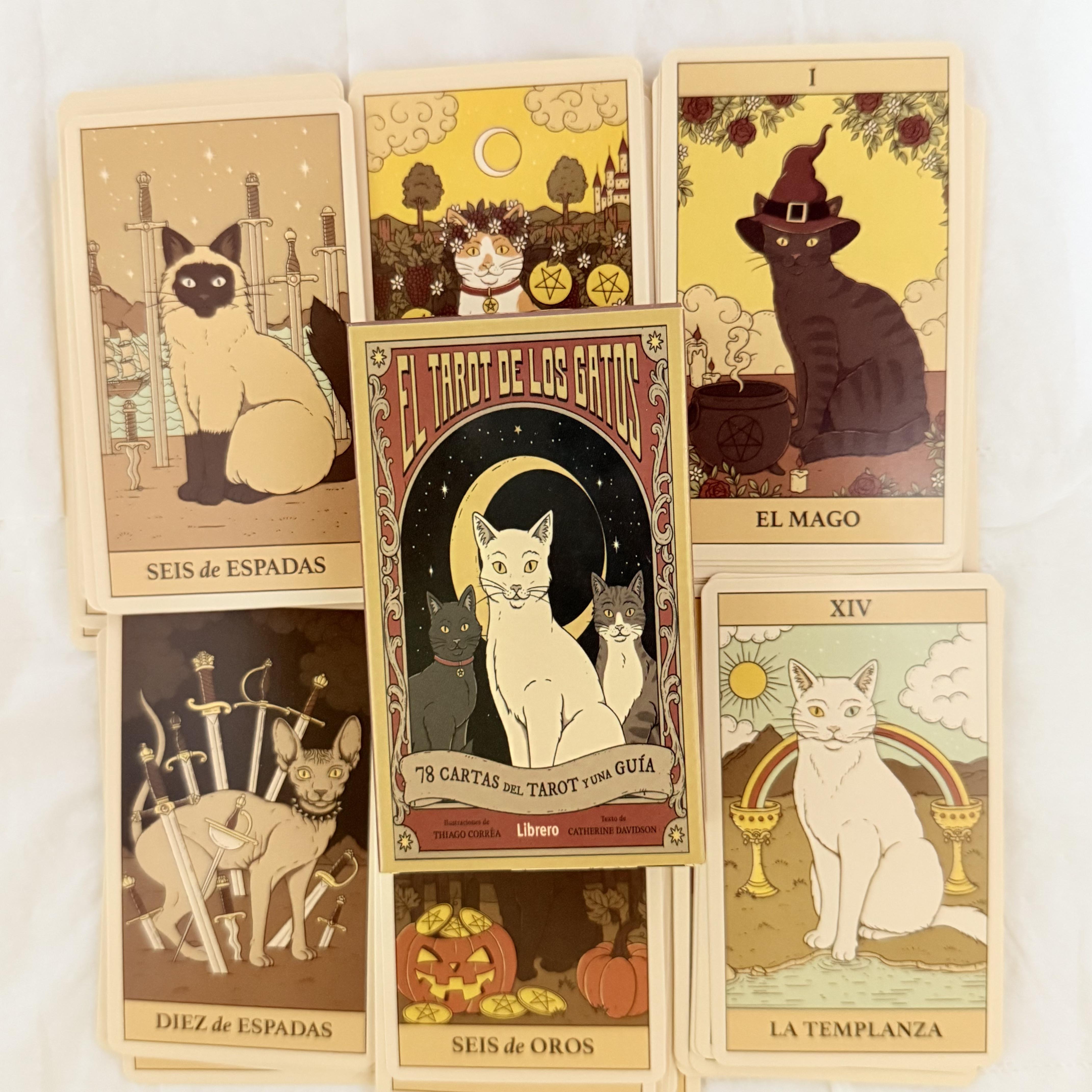 AliExpress El Tarot De Los Gatos Cards 78 cartas del tarot Spanish Edition Cats Rule Earth Divination Deck Borad Playing Games, view 3