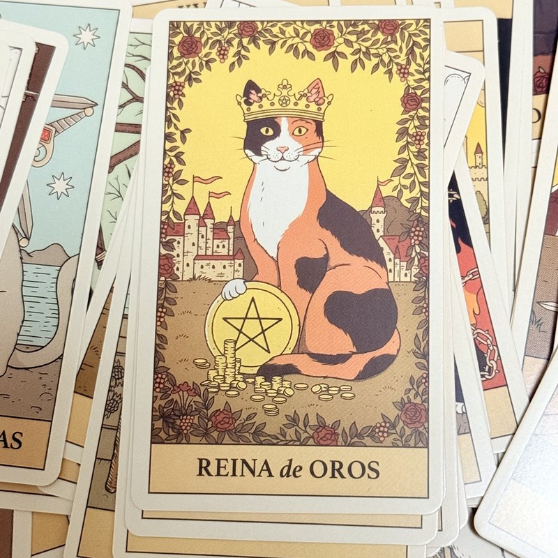 AliExpress El Tarot De Los Gatos Cards 78 cartas del tarot Spanish Edition Cats Rule Earth Divination Deck Borad Playing Games, view 4