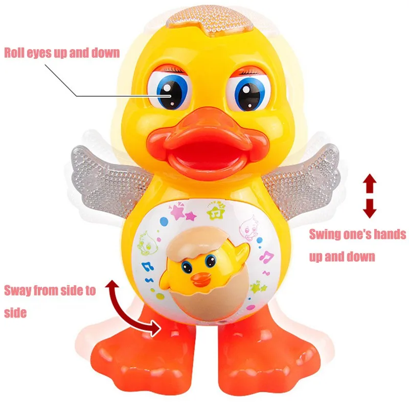 AliExpress Electric Dancing Duck Toy Interactive Musical Animal with Flashing Lights Educational Gift for Kids, view 3