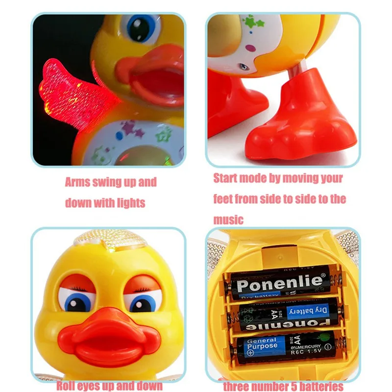 AliExpress Electric Dancing Duck Toy Interactive Musical Animal with Flashing Lights Educational Gift for Kids, view 4