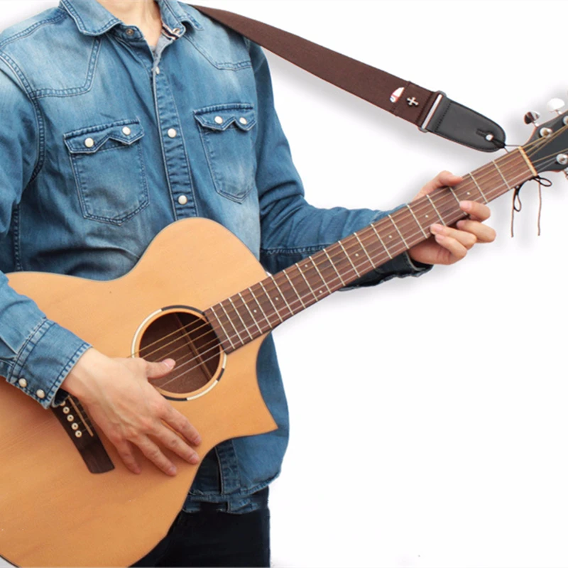AliExpress Electric Guitar Strap Acoustic Folk Guitarra Belt Straps Vintage Cross Personality Guitar Straps Pick Pocket Guitar Accessories, view 6