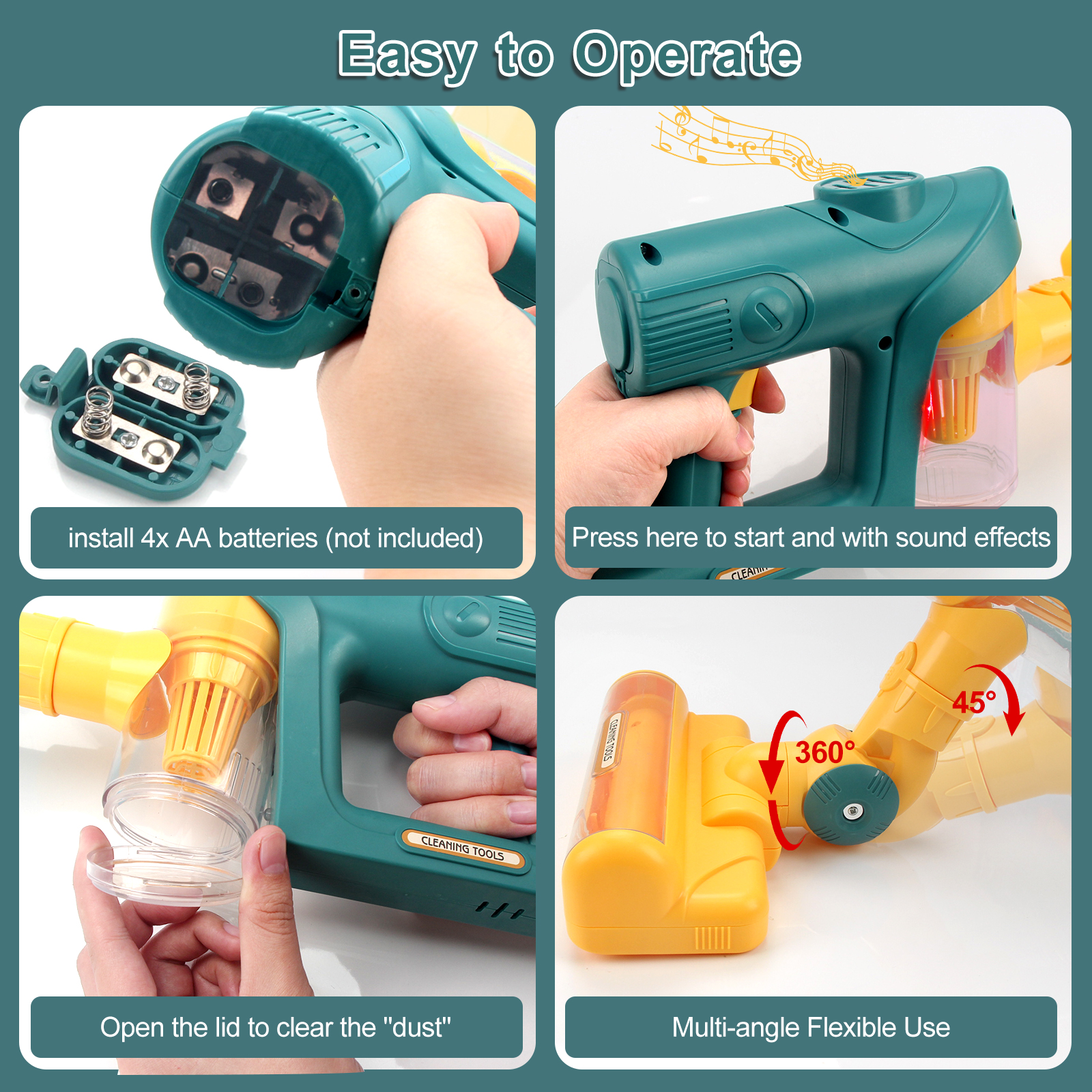 AliExpress Electric Mini Vacuum Cleaner Simulation Housework Dust Catcher with Light and Music for Kids Gifts Educational Pretend Play Toys, view 5