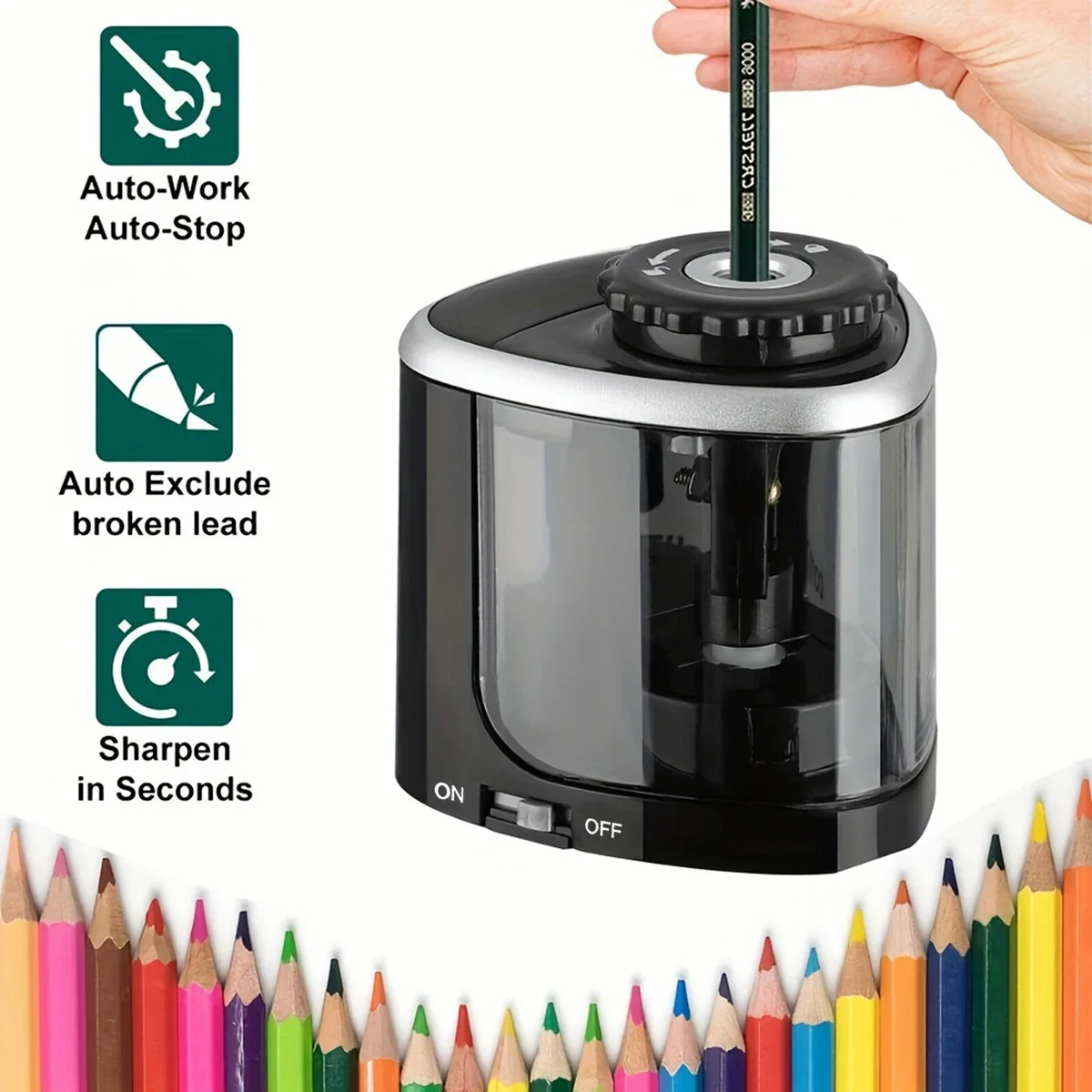 AliExpress Electric Sharpener Assembly Desktop Automatic Pencil Sharpener Suitable To Pencils (6-8mm) for Students School Office Stationery