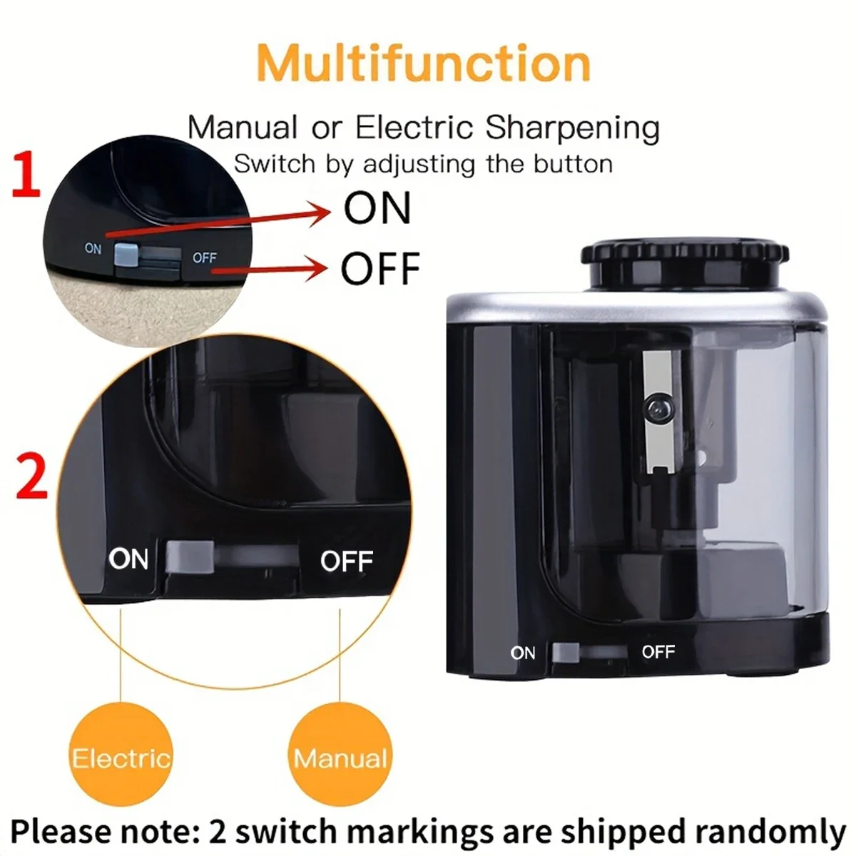 AliExpress Electric Sharpener Assembly Desktop Automatic Pencil Sharpener Suitable To Pencils (6-8mm) for Students School Office Stationery, view 4