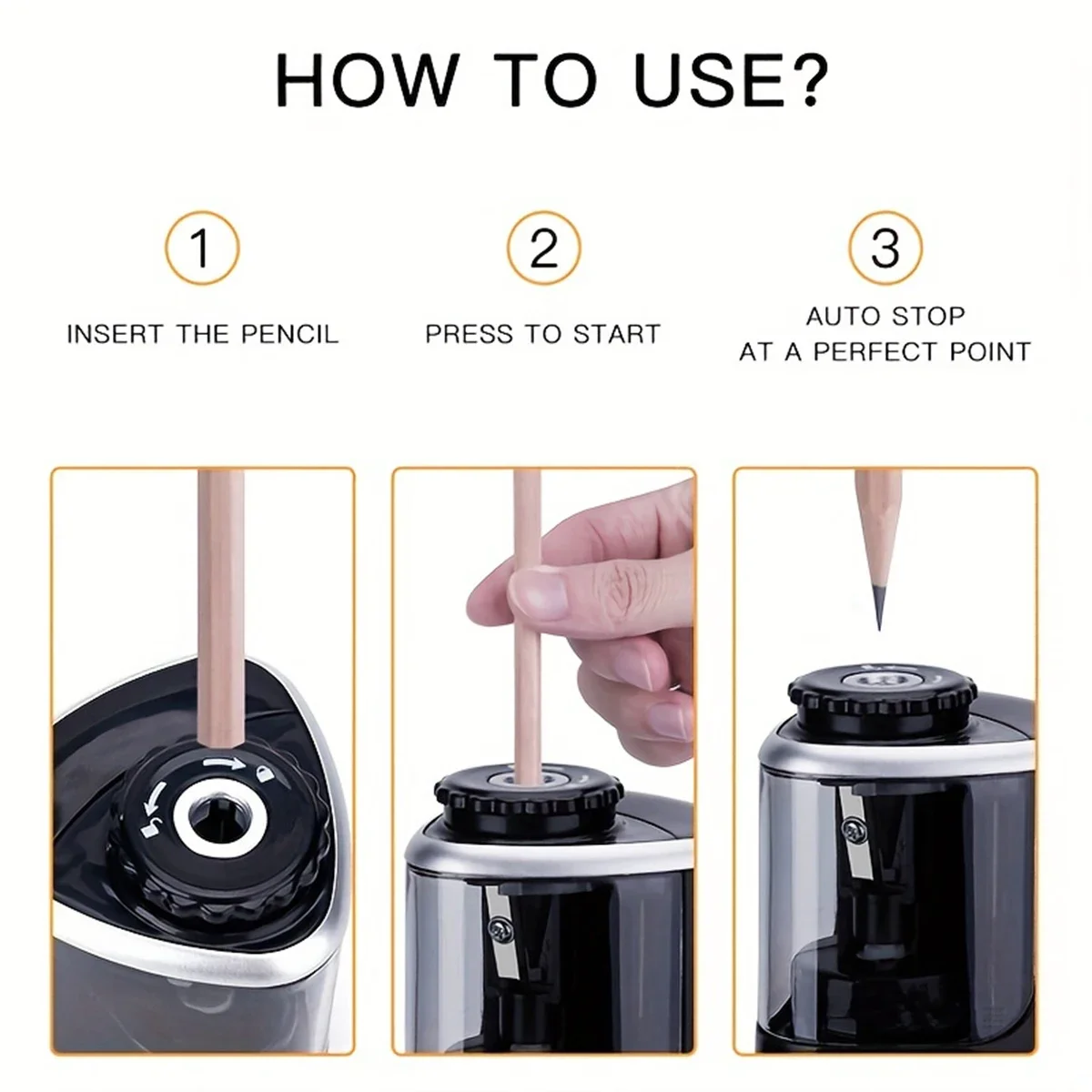 AliExpress Electric Sharpener Assembly Desktop Automatic Pencil Sharpener Suitable To Pencils (6-8mm) for Students School Office Stationery, view 5
