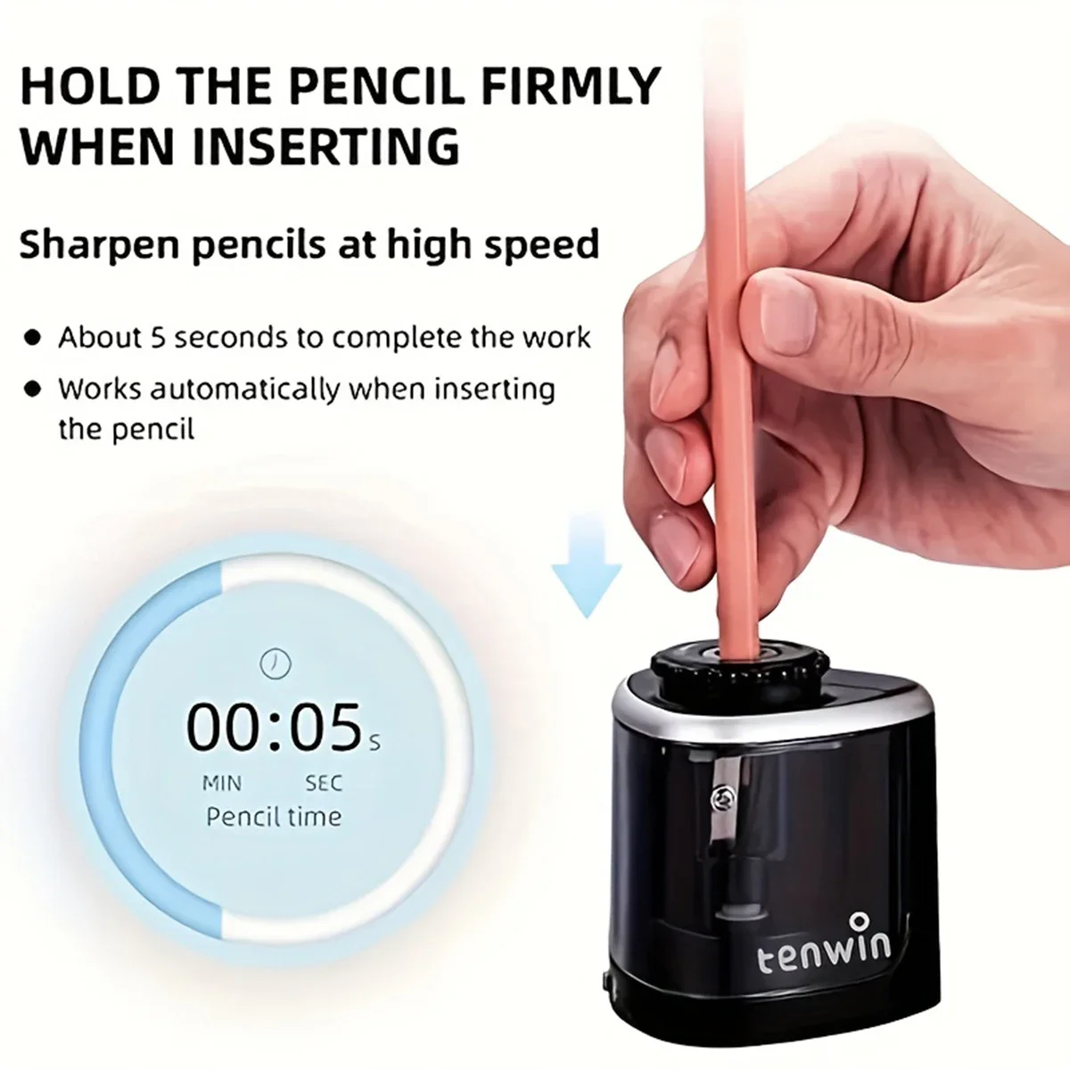 AliExpress Electric Sharpener Assembly Desktop Automatic Pencil Sharpener Suitable To Pencils (6-8mm) for Students School Office Stationery, view 6