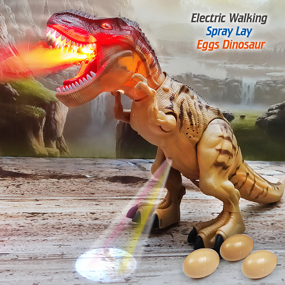 AliExpress Electric Toy Large Size Walking Spray Lay Eggs Dinosaur Robot  for Kids With Light Sound Mechanical Dinosaurs Model Toys