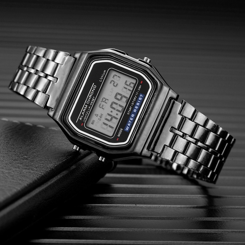 AliExpress Women's Gold Stainless Steel Digital Wristwatch, view 6