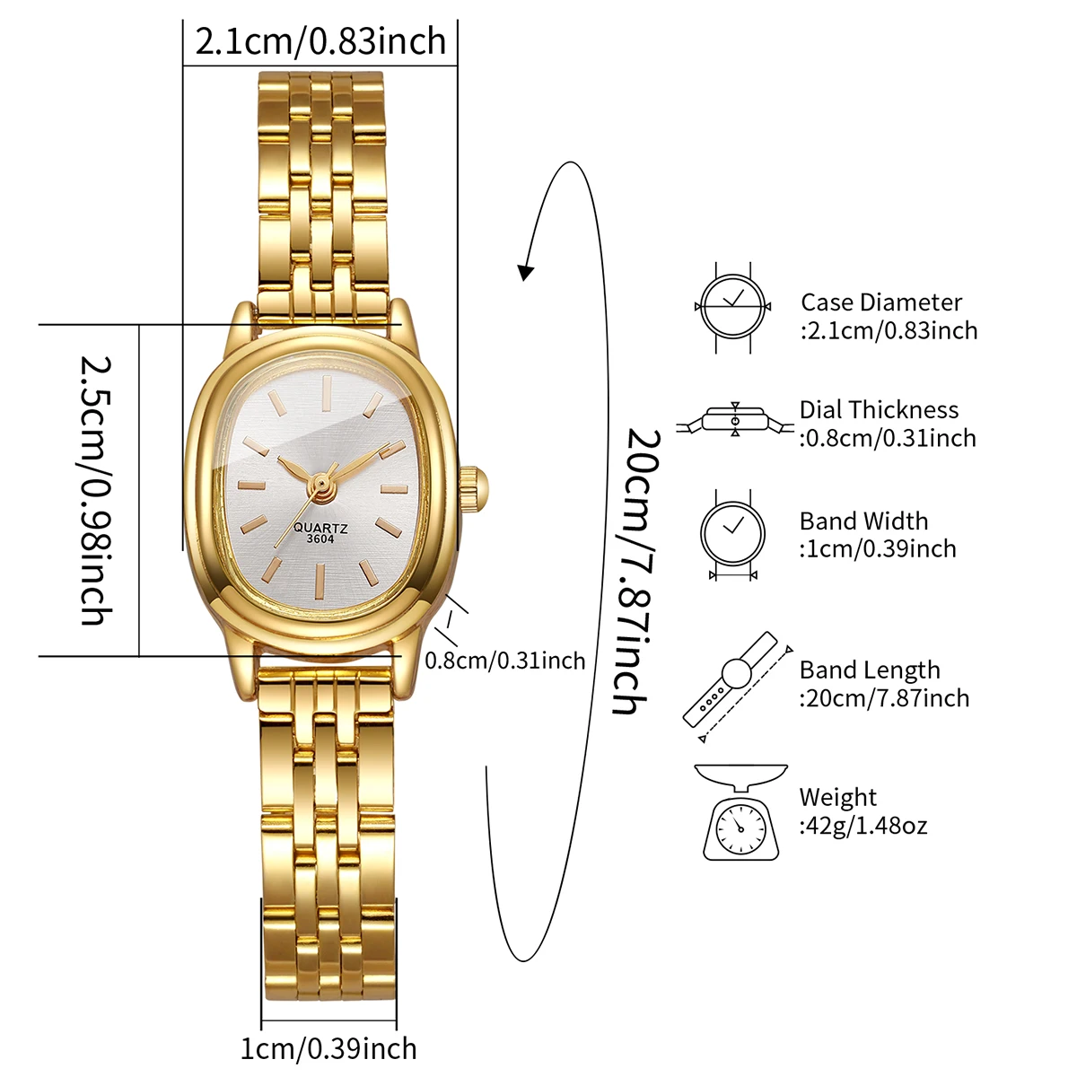 AliExpress Women's Elegant Oval-Dial Quartz Watch, view 6